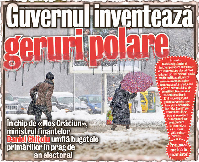După ce a dat o ordonanţă care mărea bugetele autorităţilor locale pentru lupta «antifrig», şeful Finanţelor «a schimbat» prognoza