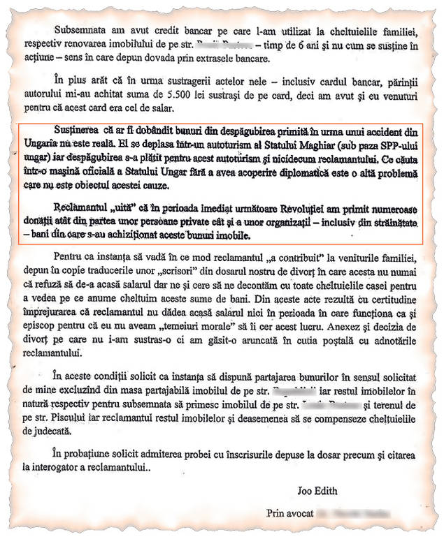 DOCUMENTE EXCLUSIVE LIBERTATEA | Laszlo Tökés şi fosta nevastă, ÎN RĂZBOI PENTRU AVERE