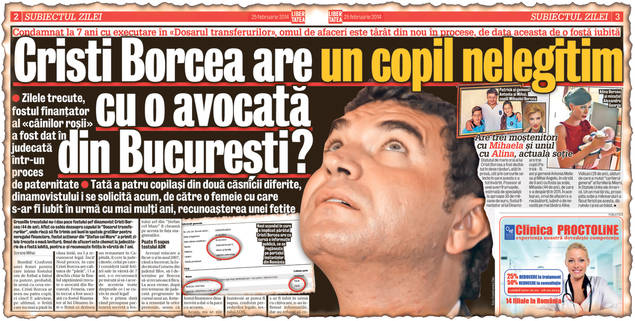 EXCLUSIV | Borcea va face testul de paternitate pentru copilul din flori