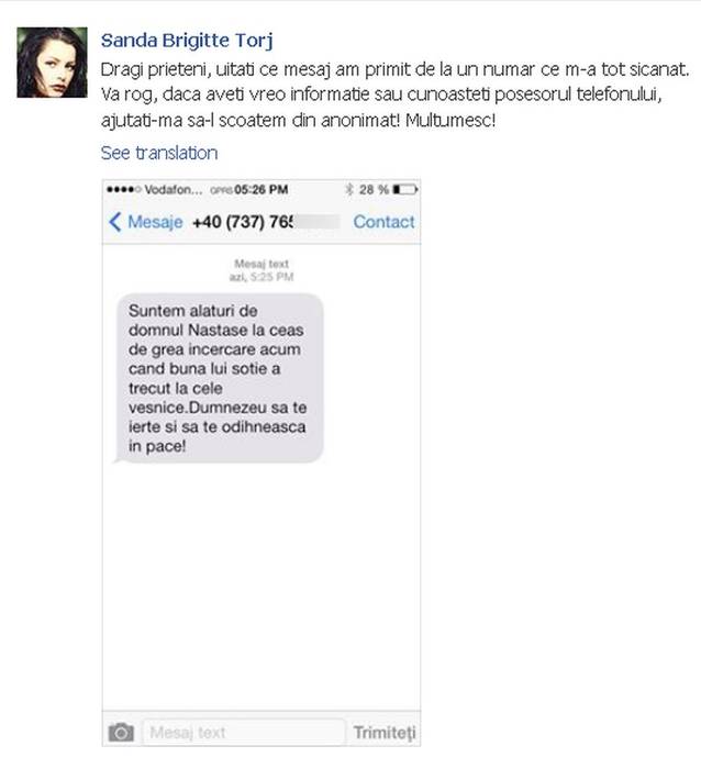 BRIGITTE SFĂT, MESAJ MORBID DE ZIUA EI: "DUMNEZEU SĂ TE IERTE ŞI SĂ TE ODIHNEASCĂ ÎN PACE!"