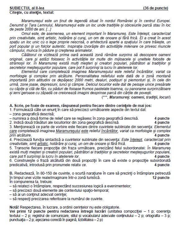 SIMULARE EXAMENE NAŢIONALE 2014. Iată SUBIECTELE la Limba română şi BAREMUL DE CORECTARE