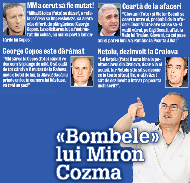 INFERN la puşcărie! Borcea se teme să nu-i explodeze bypassul, regretul lui Pădureanu e că nu a putut face copii