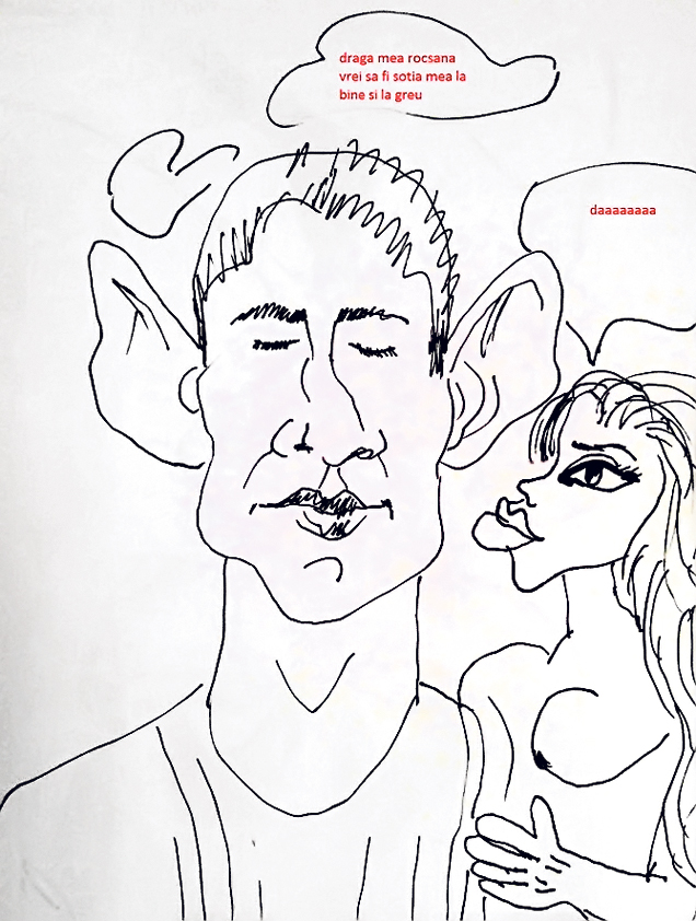 Caricaturistul Gogu Neagoe s-a îndrăgostit lulea de Rocsana Marcu: "Fii soția mea şi-ţi voi da mâncare bio!"