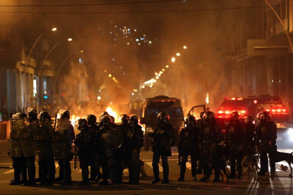 Protest against the rise of public transport prices and the expenses made by the Brazilian government for the FIFA Confederations and World Cups