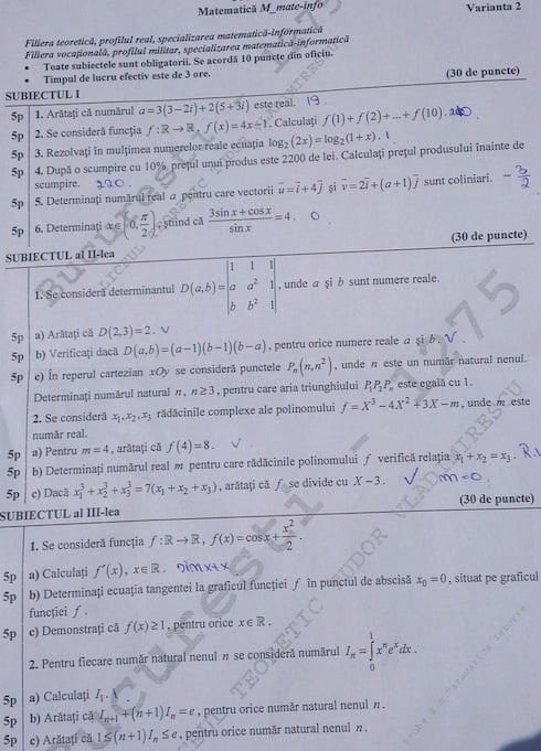BACALAUREAT 2014 | CE SUBIECTE s-au dat la MATEMATICĂ anul trecut
