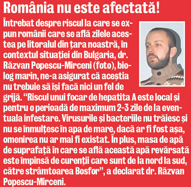Alertă pe litoralul bulgăresc! Apa mării, infectată cu virusul hepatic A