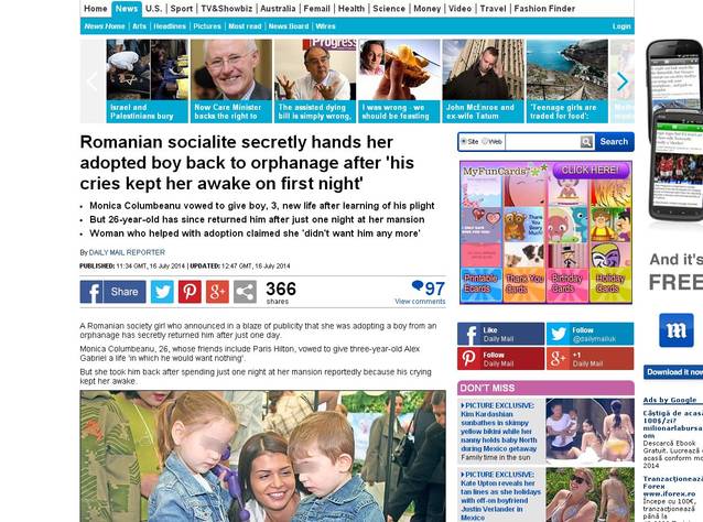 MONICA GABOR, CRITICATĂ în presa INTERNAŢIONALĂ, după apariţia unui articol în "Libertatea"! I se spune "KIM KARDASHIAN de ROMÂNIA"