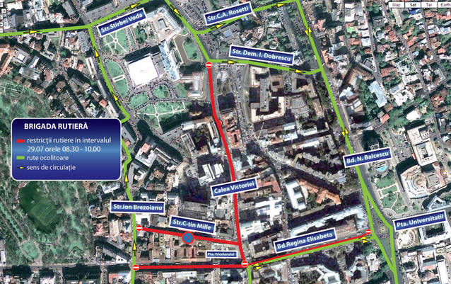 Restricţii de circulaţie pe Calea Victoriei, pentru Ziua Imnului Naţional. Vezi rutele ocolitoare!