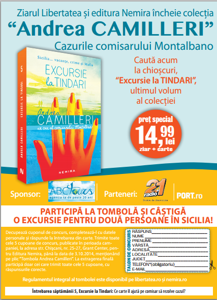 NOUA COLECȚIE CAMILLERI, ALĂTURI DE ZIARUL LIBERTATEA. IATĂ ÎNTREBAREA SĂPTĂMÂNII!