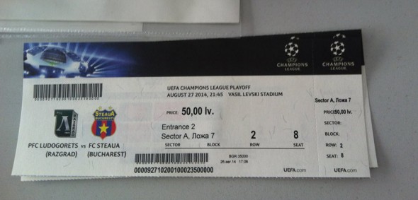 Bilet la Ludogoreț - Steaua