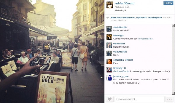 Adrian Mutu nu se dezminte. A petrecut până dimineaţă la o terasă din Bucureşti!