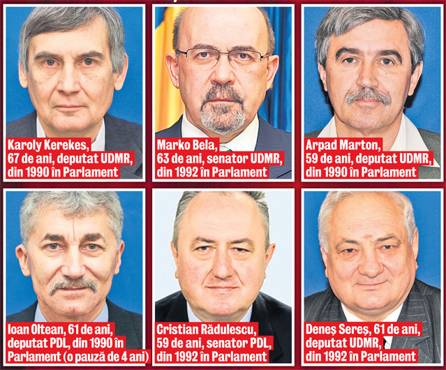Greu de pensionat | Ei sunt cei 12 parlamentari care nu se mai dau duşi din Casa Poporului de aproape un sfert de veac