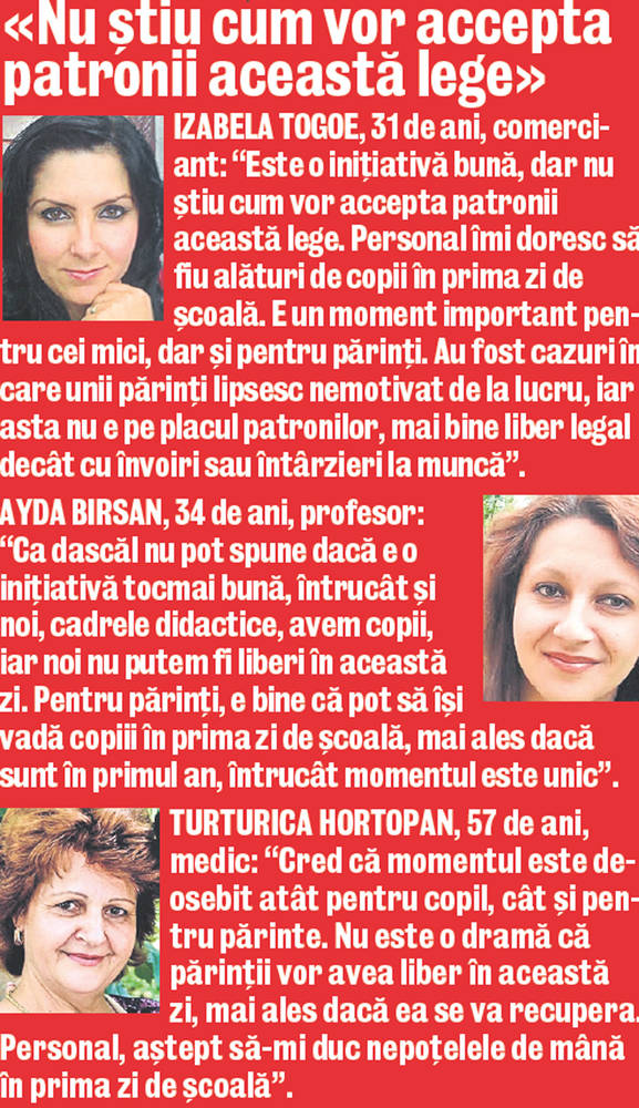 Am mai putea avea o zi liberă: 15 septembrie