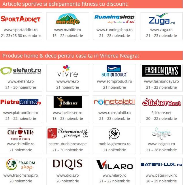 Lista MAGAZINELOR care aplică REDUCERI de BLACK FRIDAY 2014