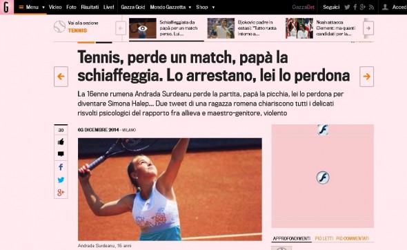 FOTO / Cazul HALUCINANT al sportivei lovite de tată pe terenul de tenis face înconjurul lumii