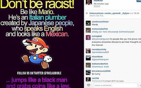 FOTO / Mario Balotelli implicat într-un nou scandal. ”Sări ca un negru şi ia bani ca un evreu”