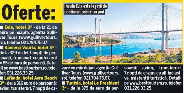 4 destinaţii una şi una | Grecia rămâne preferata vacanţelor, dar nici Tunisia nu e de lepădat