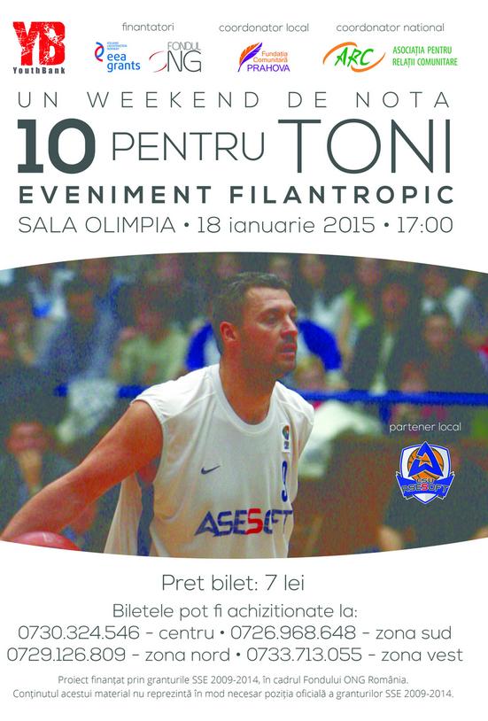 Un weekend de nota 10 în memoria lui Toni Alexe. 10 ani de la moartea marelui baschetbalist