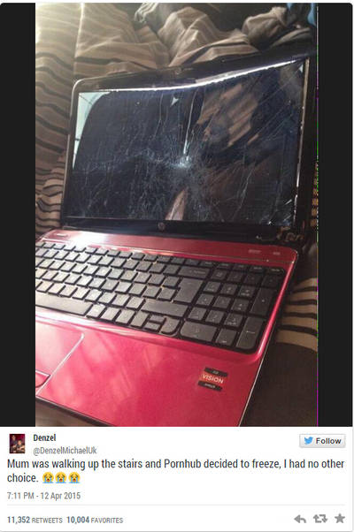Cadou de la PornHub, un laptop nou, după ce maică-sa l-a prins că se uită la pornache