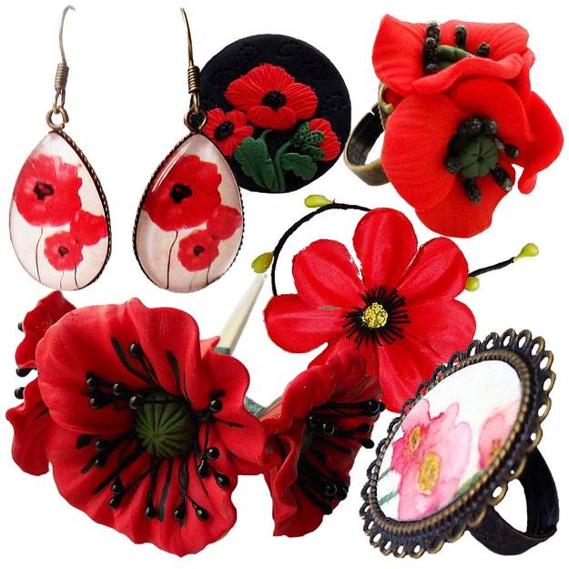 Bijuterii speciale inspirate din floarea de mac