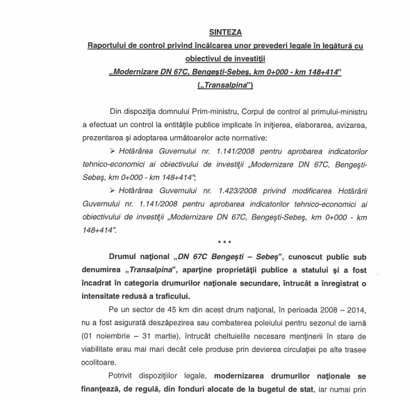 Guvernul sesizează DNA pentru contractul Transalpina, arătând implicarea lui Orban şi Vosganian