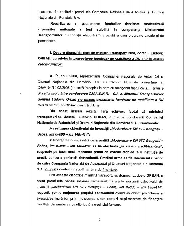 Guvernul sesizează DNA pentru contractul Transalpina, arătând implicarea lui Orban şi Vosganian