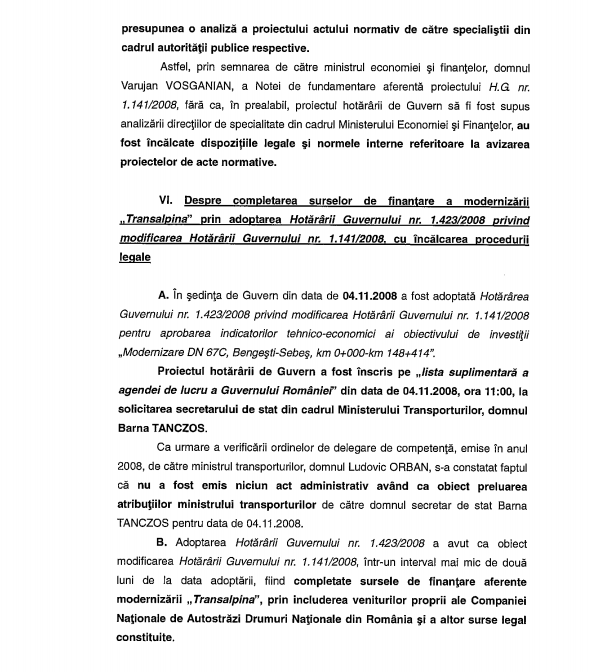Guvernul sesizează DNA pentru contractul Transalpina, arătând implicarea lui Orban şi Vosganian