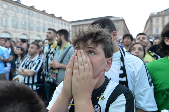 Juventus fans in Turin
