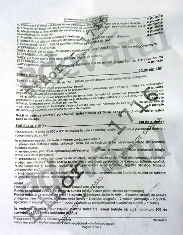 SUBIECTE BAC 2015. Iată subiectele la limba română. Au fost grele?