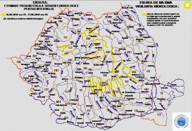 Ploile fac prăpăd în România! COD GALBEN de INUNDAŢII în 15 judeţe