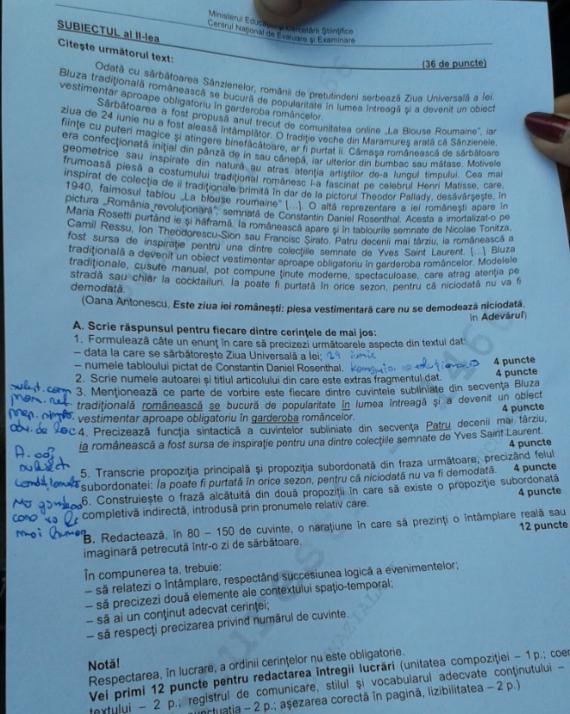 Subiecte Evaluarea Naţională 2015. Elevilor le-a picat basmul