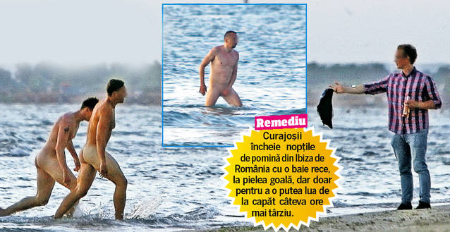 Beția se stinge în mare! După 20 de ore de băut încontinuu, de distracție și de scandaluri, petrecăreții din Mamaia își dau «refresh» la răsărit și o iau de la capăt