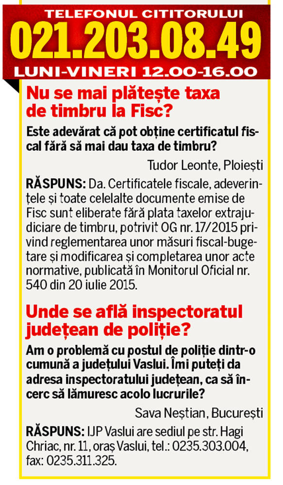 LIBERTATEA TE AJUTĂ: Când trebuie afişată întreţinerea?