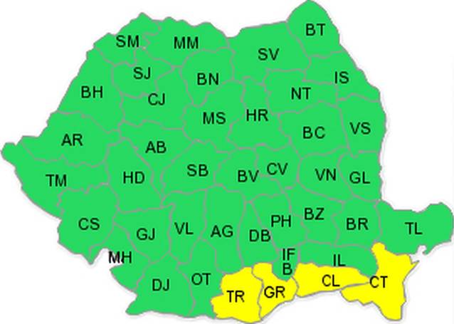AVERTIZARE de ultimă oră de la METEO: COD GALBEN de PLOI torențiale