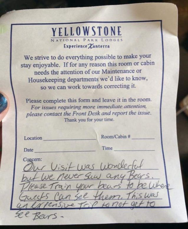 Fabulos! Ce a făcut un turist nemulţumit că nu a văzut niciun urs într-un parc natural