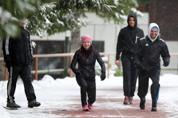 Antrenament Simona Halep la Poiana Brașov. Foto: Alex Dobre