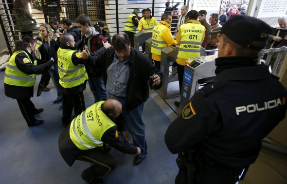 Security measures ahead of soccer match in Madrid