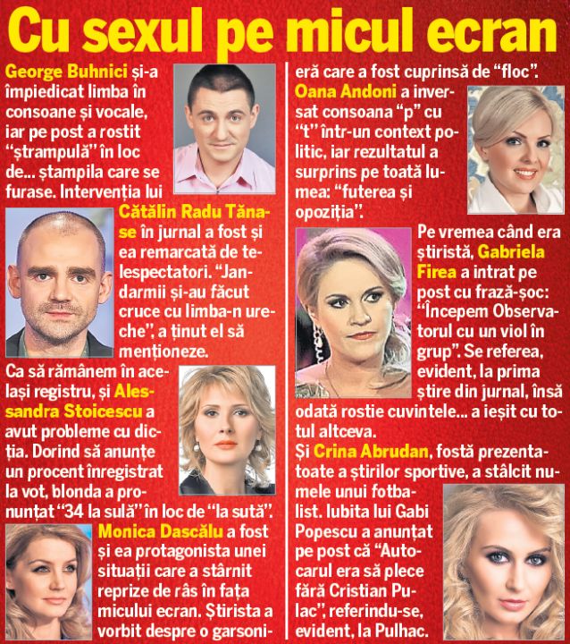 Cele mai bune «dude» s-au copt în showbiz! Iată ce minunăţii au dat pe gură mondenii noştri, dar şi ce gafe au făcut, în direct, prezentatori celebri