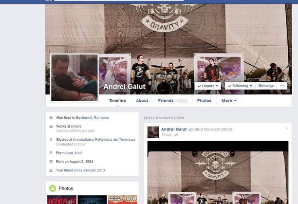 EMOȚIONANT! Ce imagine a postat Andrei Găluț, unul dintre supraviețuitorii de la Colectiv, pe Facebook