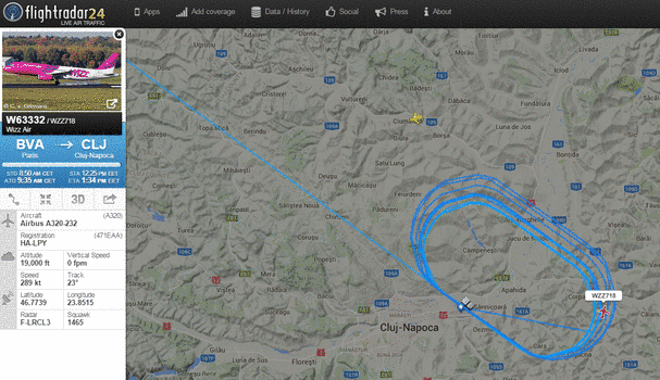 Trei aeronave nu au putut ateriza pe aeroportul din Cluj și s-au învârtit deasupra oraşului