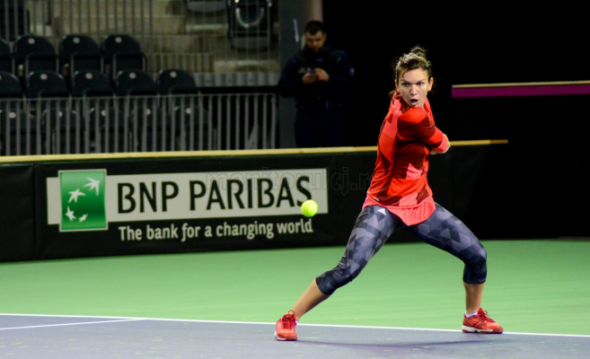 Simona Halep, în acțiune la Cluj  FOTO: Dan Porcuțan